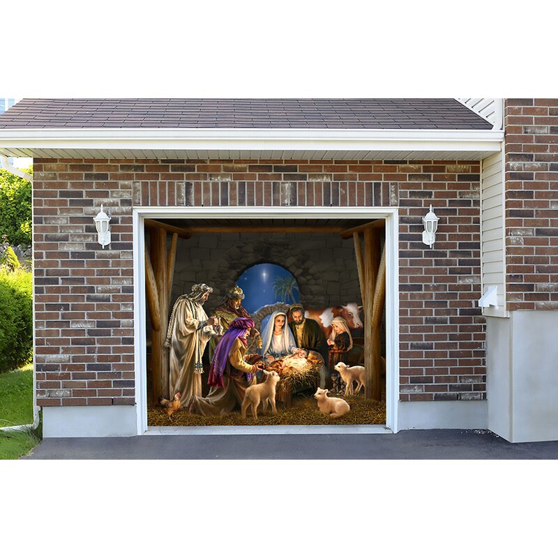 The Holiday Aisle® Christmas Nativity Scene Garage Door Mural And Reviews Wayfair 0541